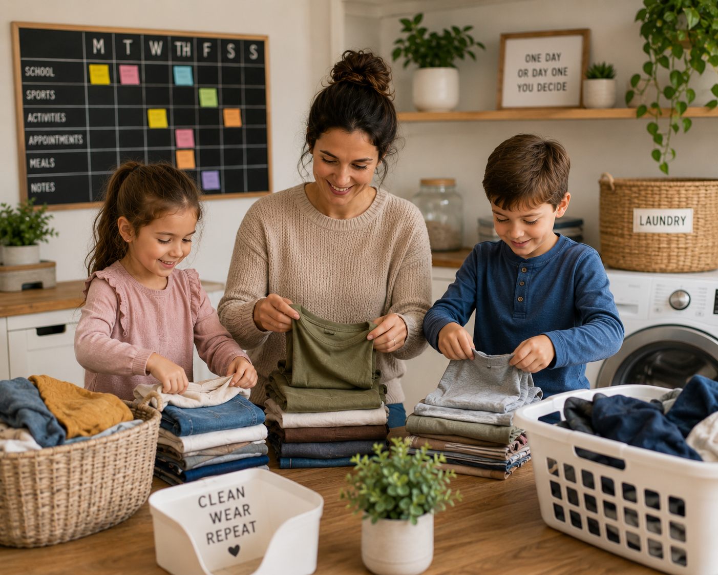 Family preparing meals together in kitchen for upcoming week